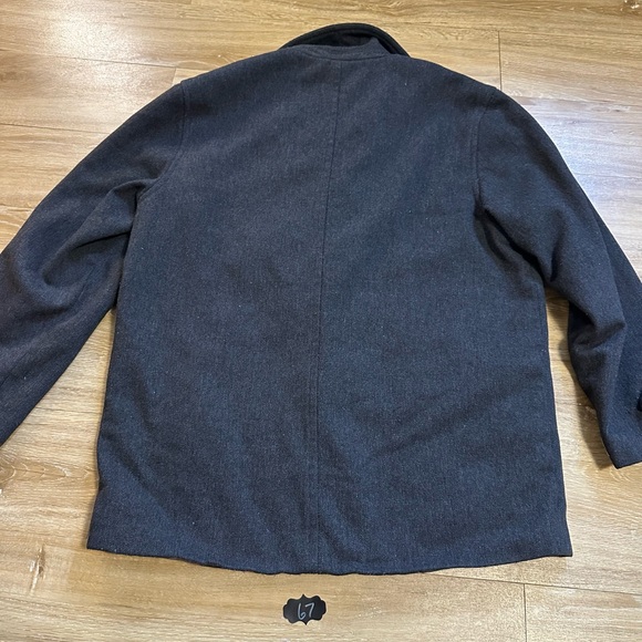 Eddie Bauer Mens Barn Coat Heavy Gray Wool Herringbone Chore Jacket Size Large - Picture 8 of 10